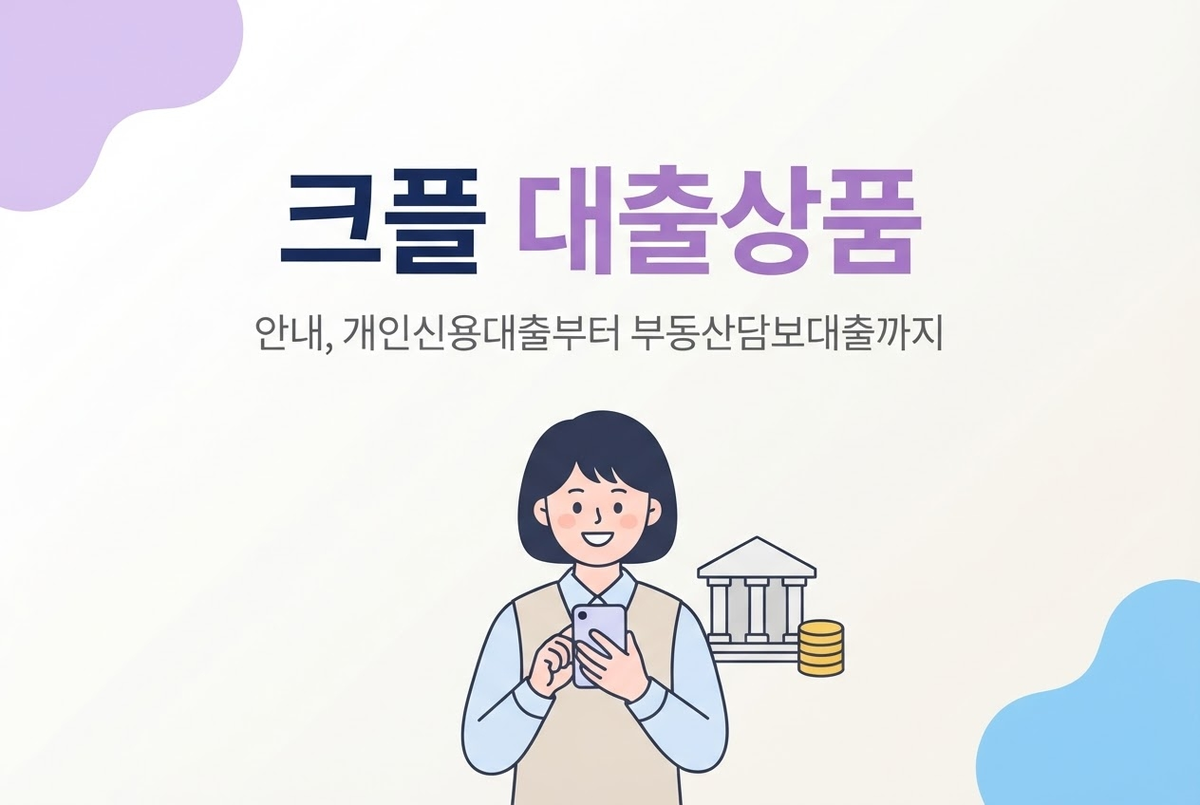 크플 대출상품 안내, 개인신용대출부터 부동산담보대출까지
