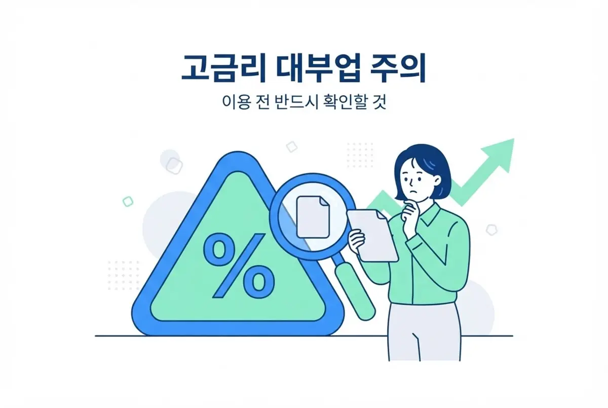 고금리 대부업 이용 전 반드시 확인할 것