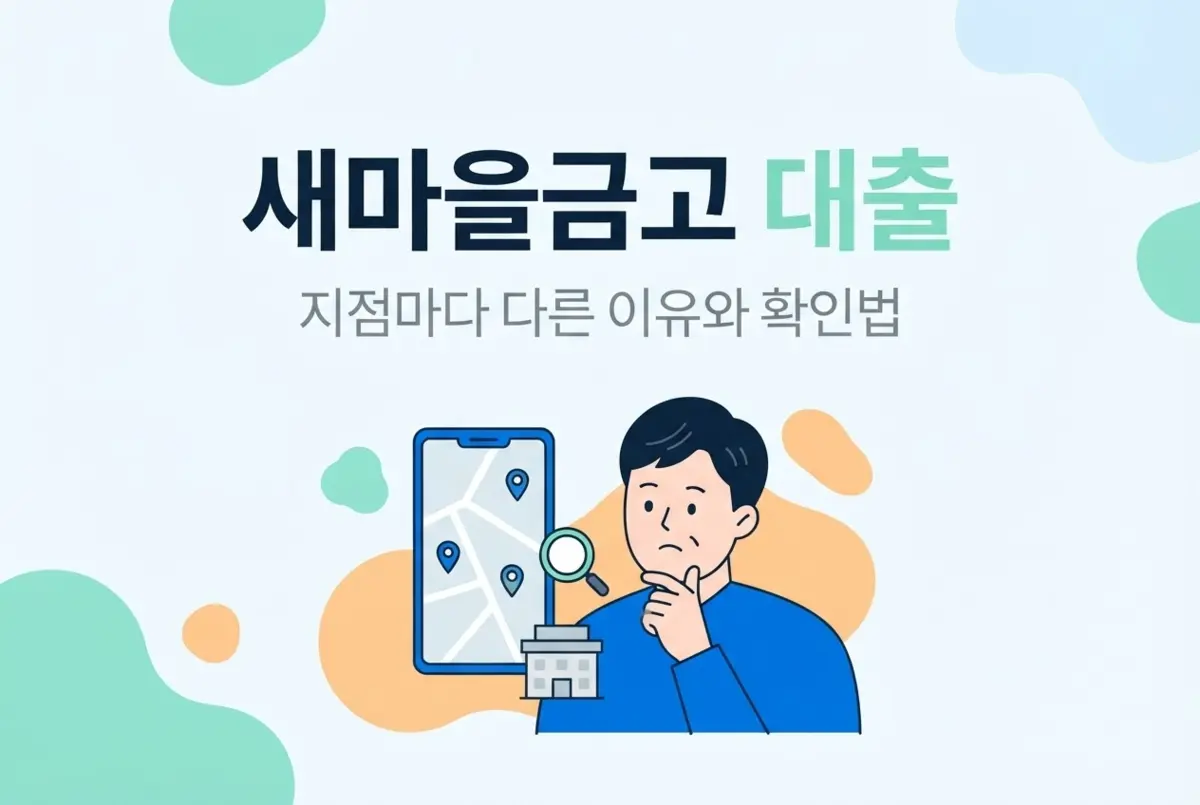 새마을금고 사업자대출, 지점마다 다른 이유와 확인법