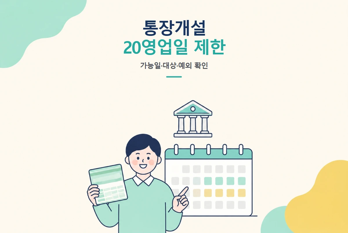 통장개설 20일 제한, 가능일 계산·대상 계좌·예외 확인법 썸네일