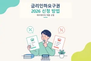 2026 금리인하요구권 신청 방법, 마이데이터 자동 신청과 승인 조건 핵심 내용을 설명하는 썸네일