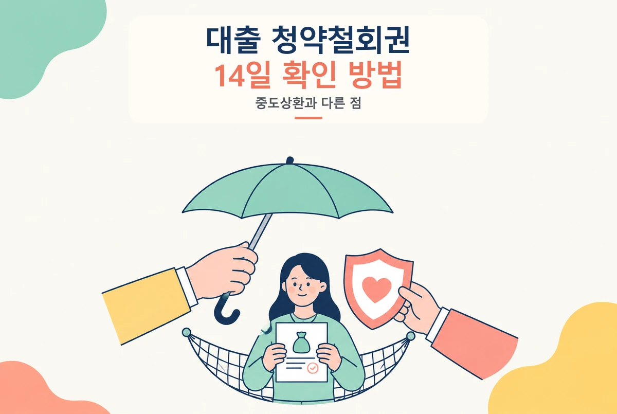 대출 청약철회권 신청 방법, 14일 계산과 중도상환 차이 핵심 내용을 설명하는 썸네일