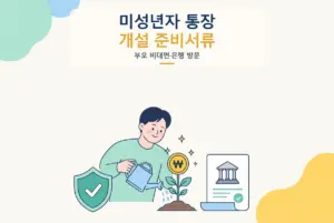 미성년자 통장개설 준비서류, 부모 비대면 개설과 은행 방문 차이 핵심 내용을 설명하는 썸네일