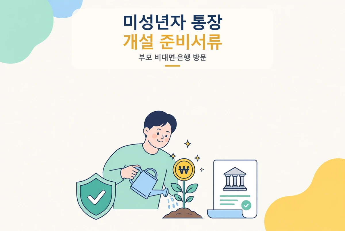 미성년자 통장개설 준비서류, 부모 비대면 개설과 은행 방문 차이 핵심 내용을 설명하는 썸네일