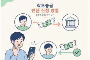 착오송금 반환 신청 방법, 잘못 보낸 돈 돌려받는 순서 핵심 내용을 설명하는 썸네일