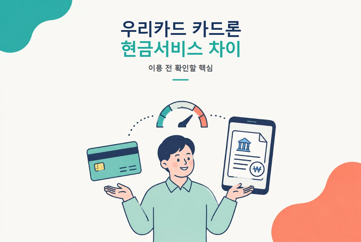 우리카드 카드론(우리스피드론)과 현금서비스 정리 썸네일